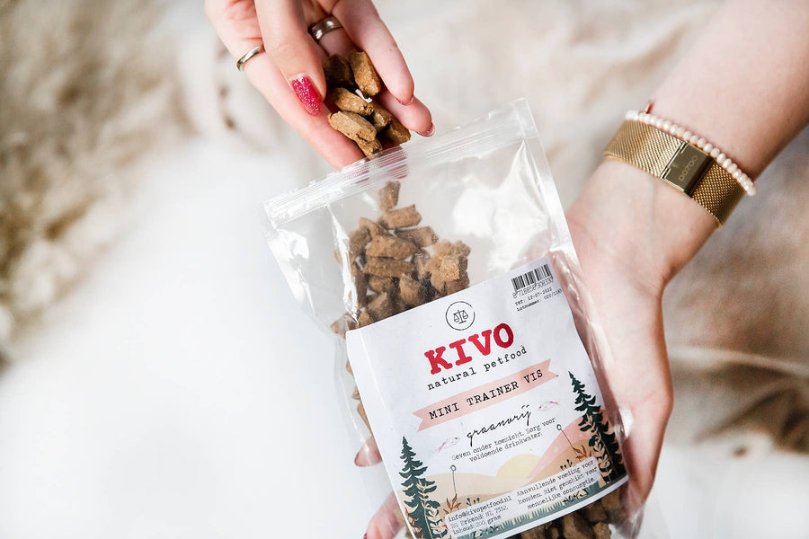 Mini Trainer Fish Kivo 200g snack natural sem glúten treino
