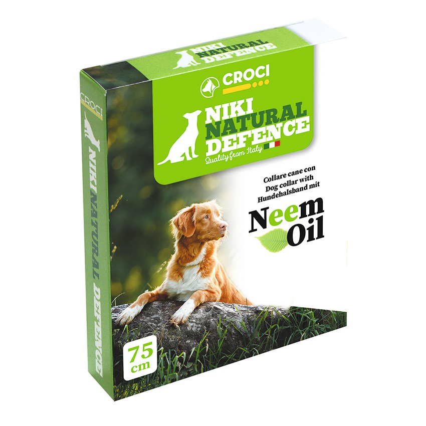 Colar de Óleo de Neem para Cães 75cm - Proteção Natural contra Insetos e Parasitas - Niki Natural Defence