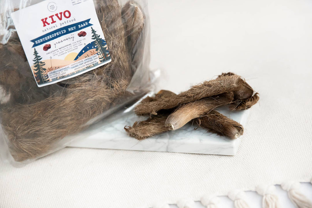 Snack Cão - Pele de Cabeça de Veado com Cabelo - 500g