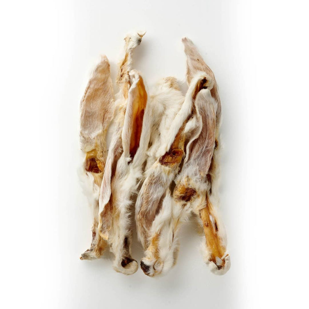 Orelhas de Coelho Premium com Pelo - Detalhe do Produto Natural para Cães
