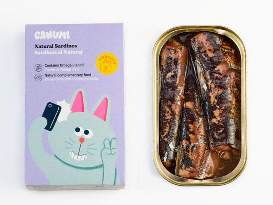 Lata aberta de Sardinhas ao Natural Canumi para gato
